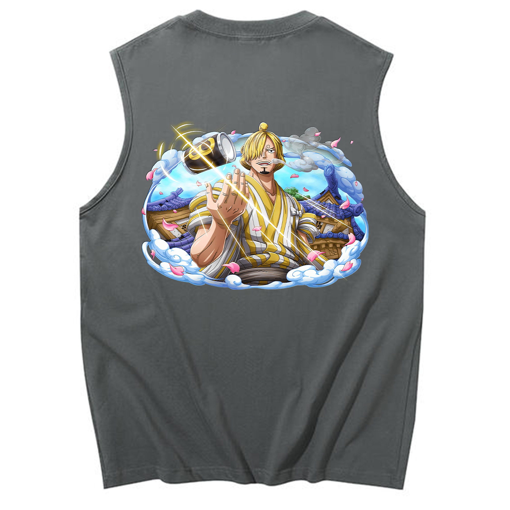 （画像用） ワンピース サンジ ONE PIECE Sanji コットン100％タンクトップ（背面プリント）